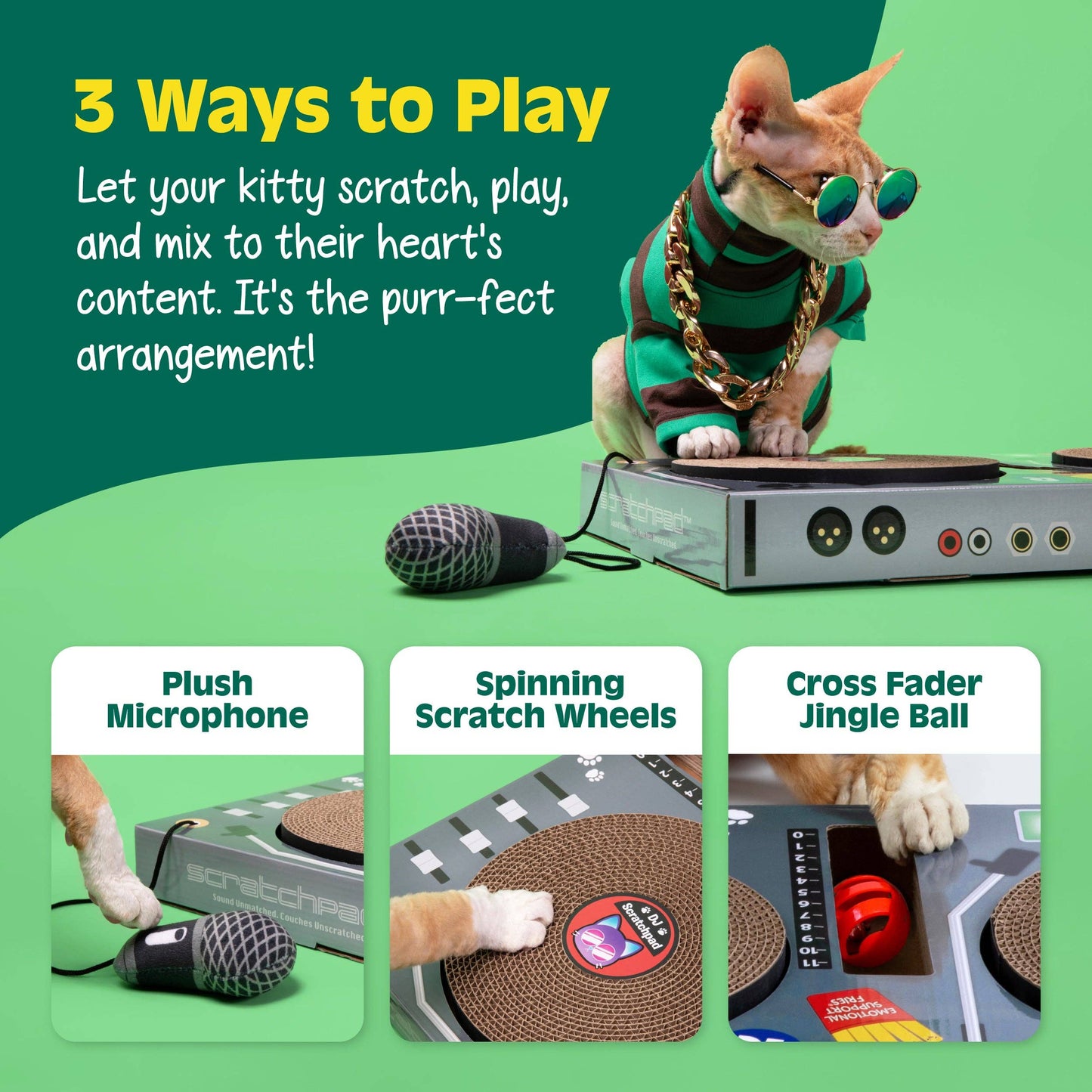 DJ Scratchpad for Cats – Interactive Cat Toy Turntable for Scratching & Play