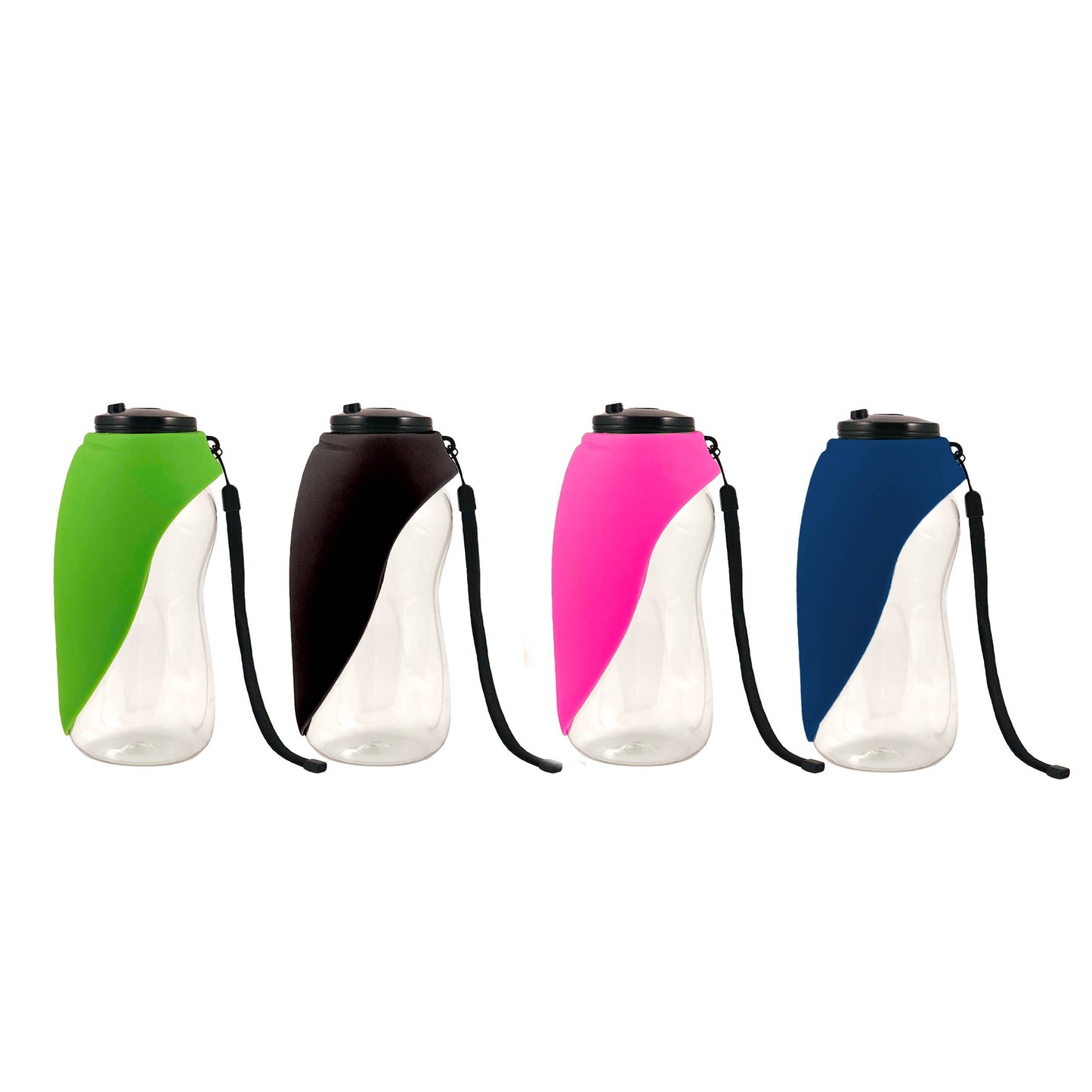 Fold-A-Bowl 26-oz. Portable Pet Water Bottle & Bowl: Black