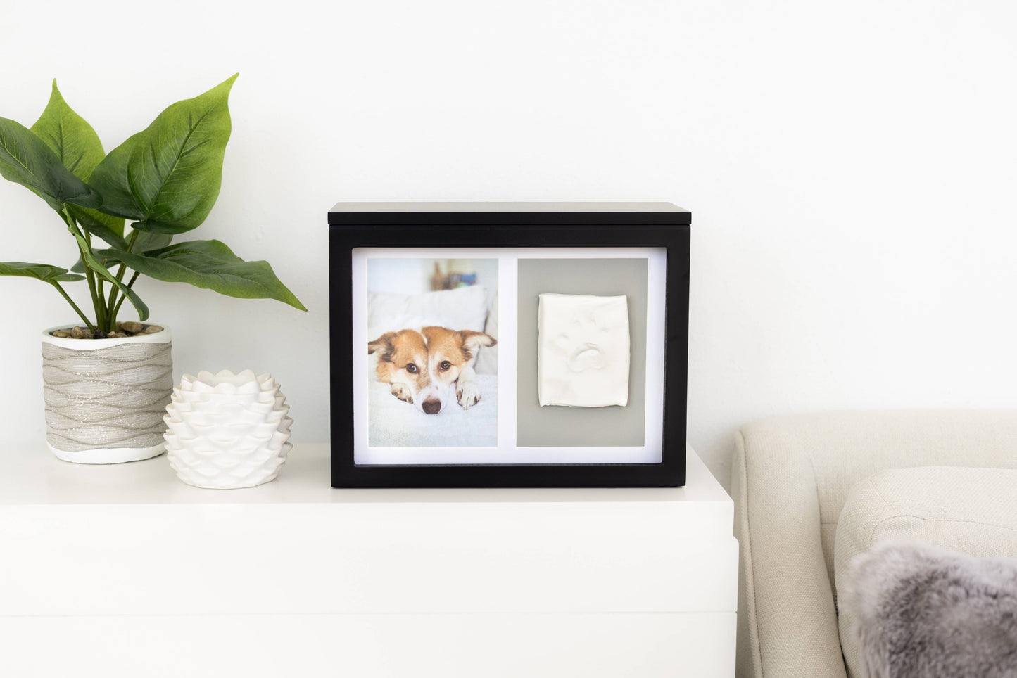 Pet Memory Box & Pawprint Impression Kit: Black