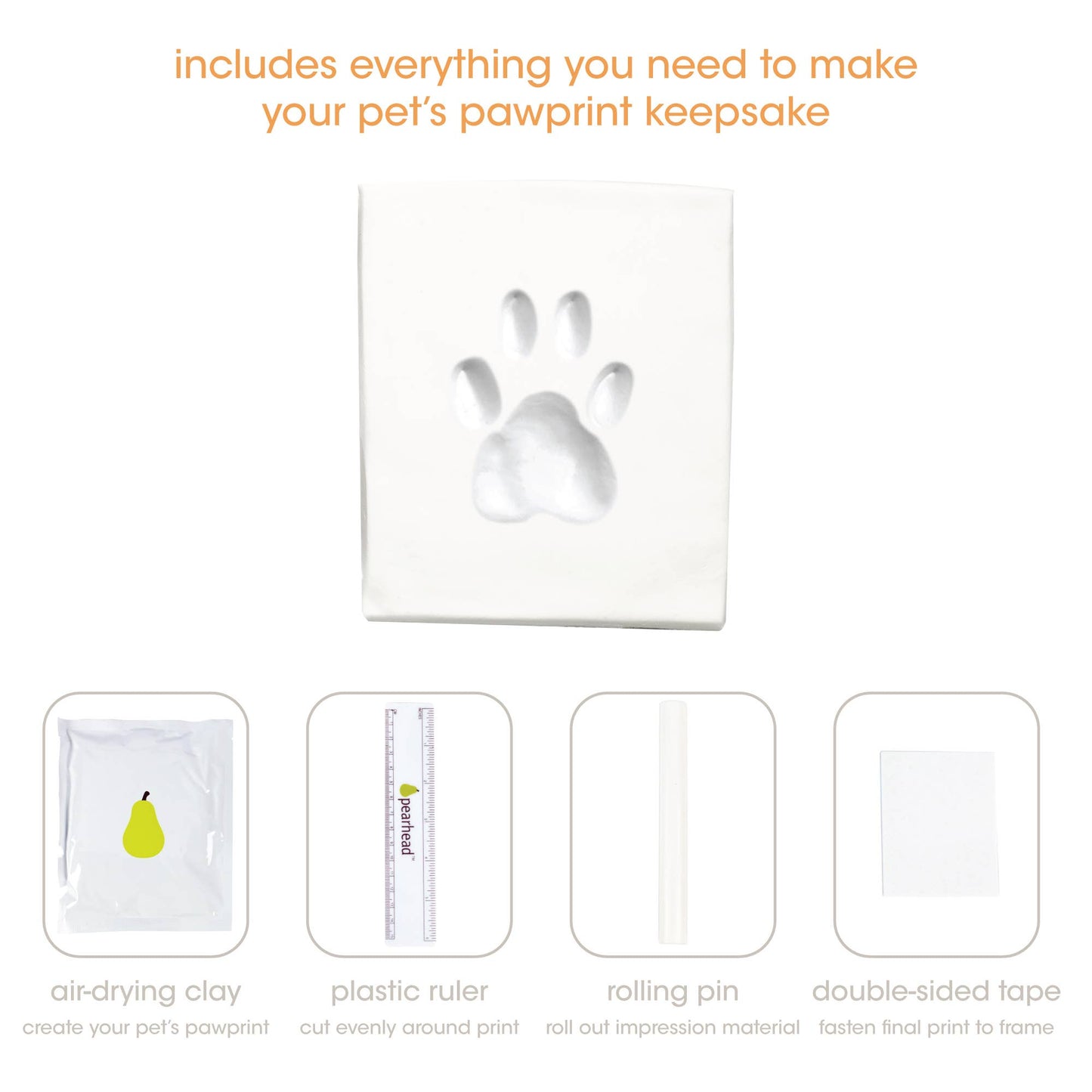 Pet Memory Box & Pawprint Impression Kit: Black