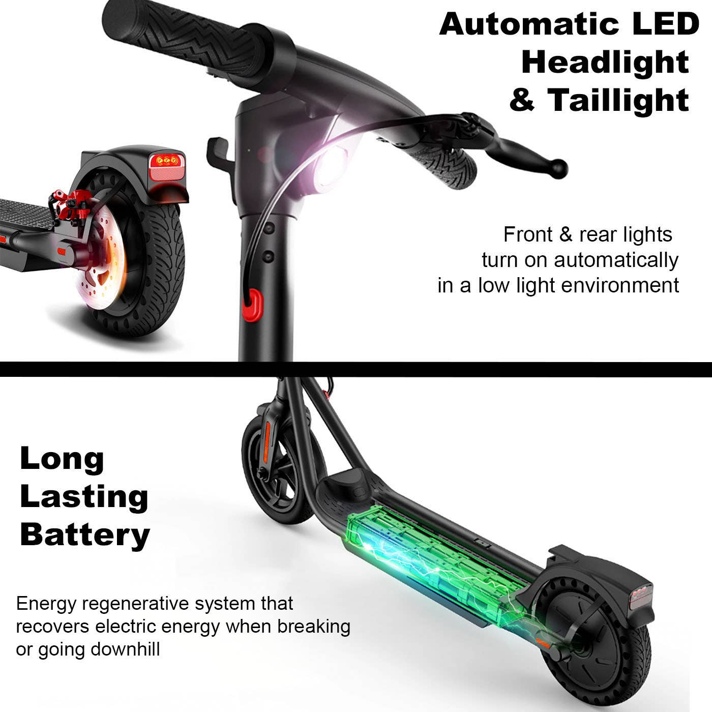 Foldable Electric Scooter with App: Black