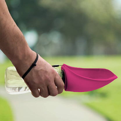 Fold-A-Bowl 26-oz. Portable Pet Water Bottle & Bowl: Black