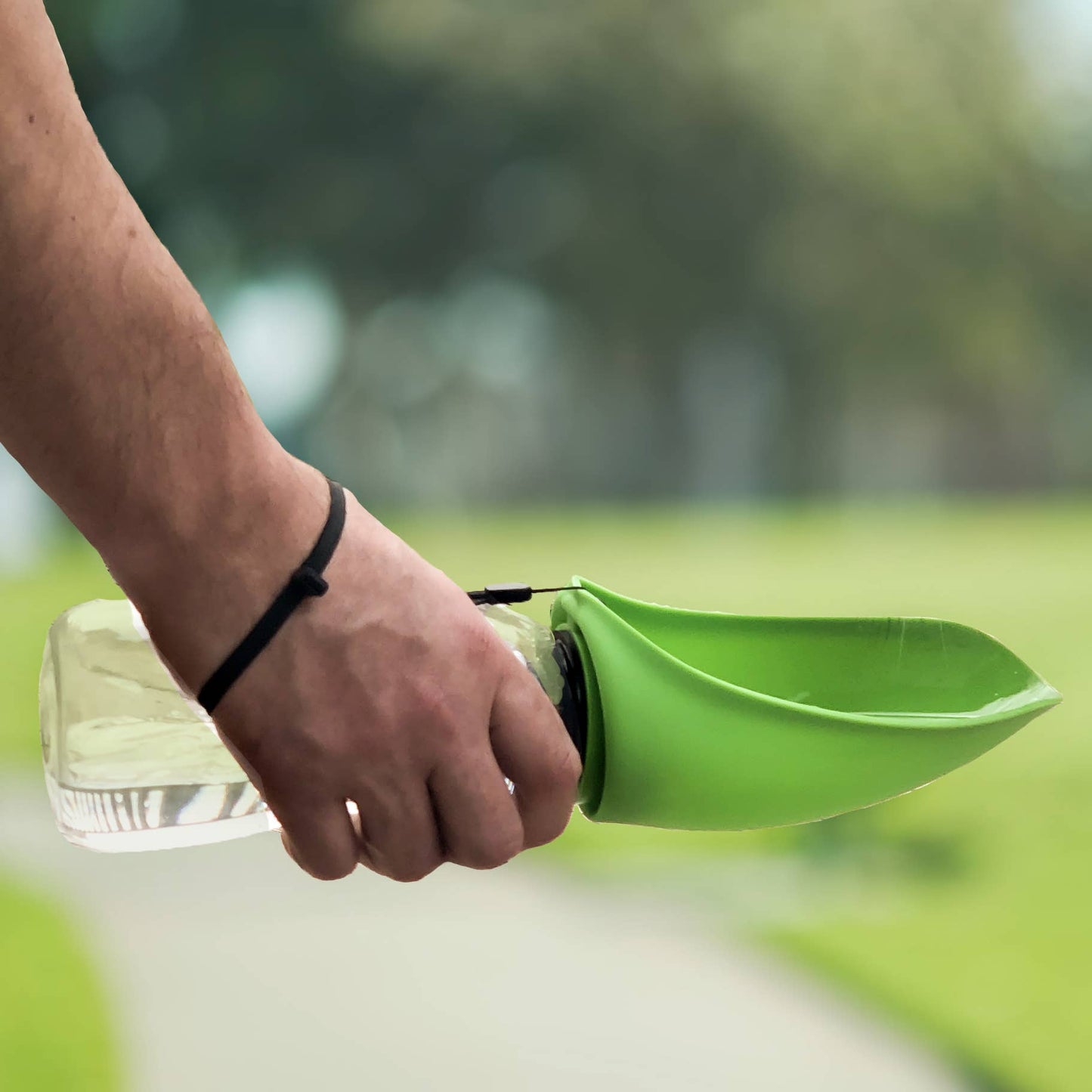 Fold-A-Bowl 26-oz. Portable Pet Water Bottle & Bowl: Black