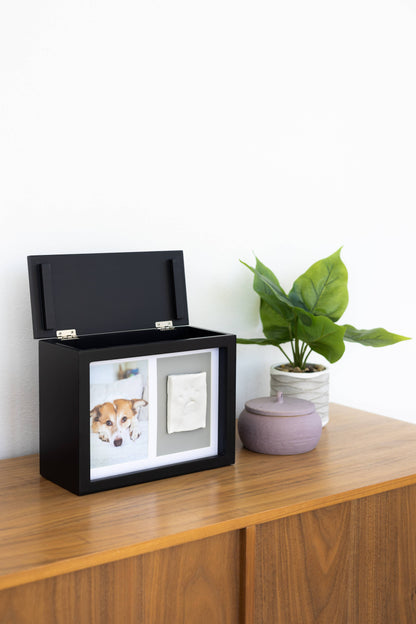 Pet Memory Box & Pawprint Impression Kit: Black