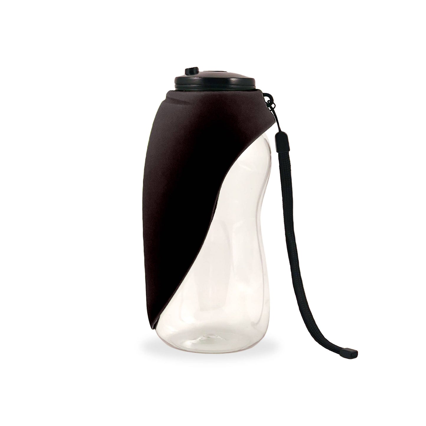 Fold-A-Bowl 26-oz. Portable Pet Water Bottle & Bowl: Black